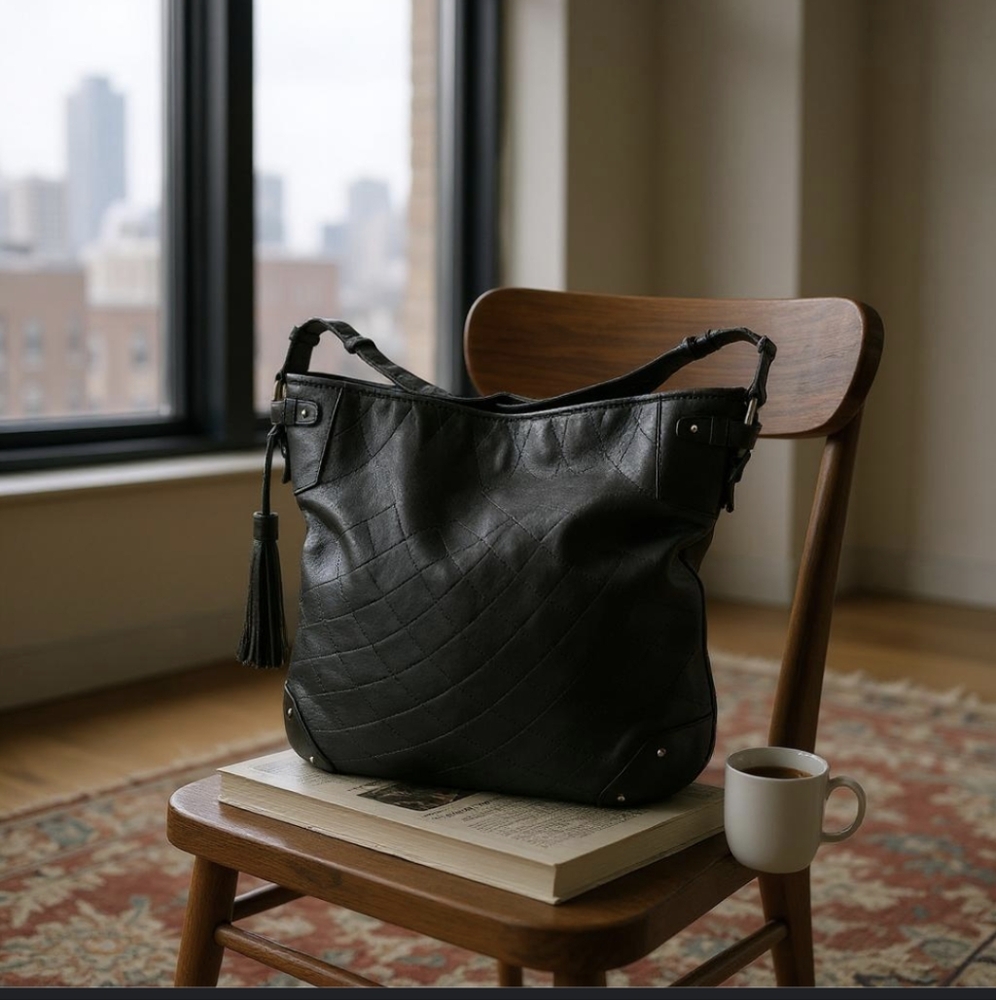 Bally Black Calfskin Quilted Leather Large Tote Bag